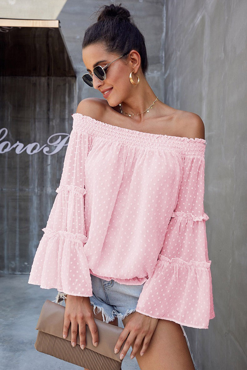 Swiss Dot Off The Shoulder Top