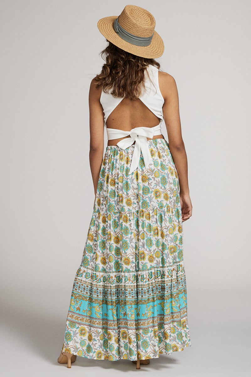 Printed maxi skirt