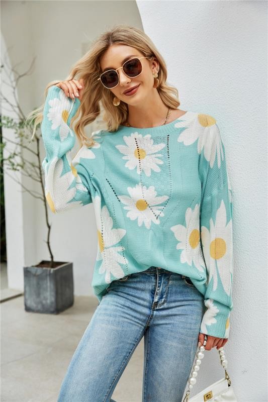 Floral Knitted Sweater