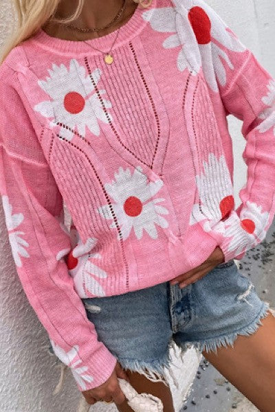 Floral Knitted Sweater