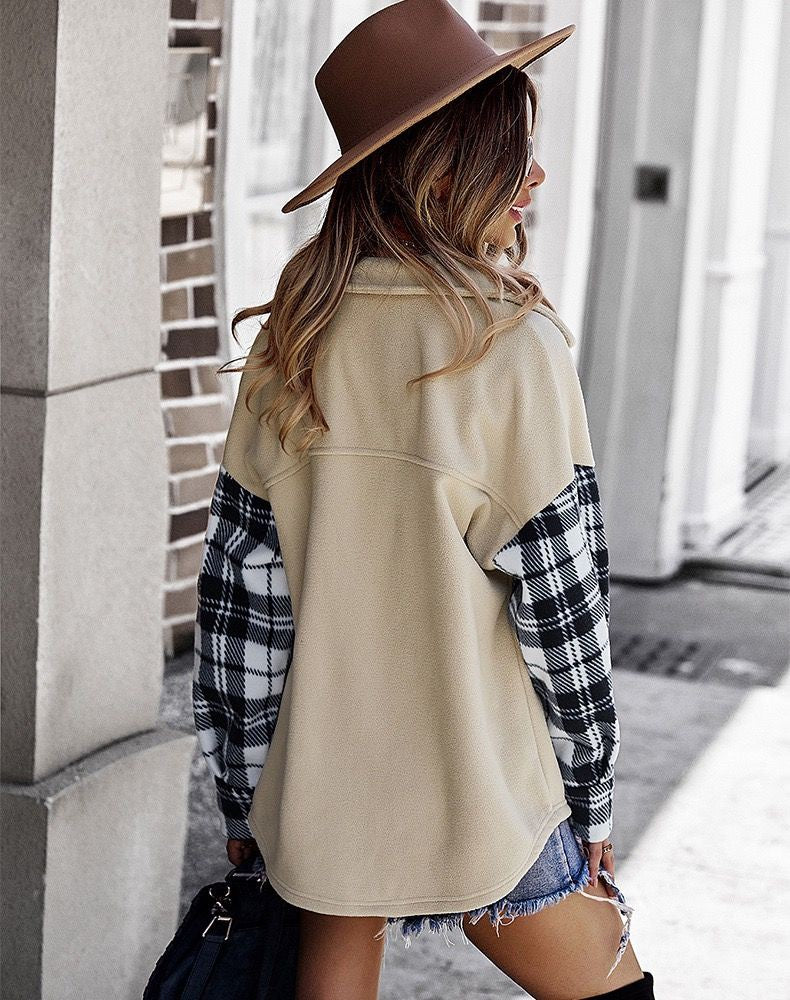 Two tone plaid jacket