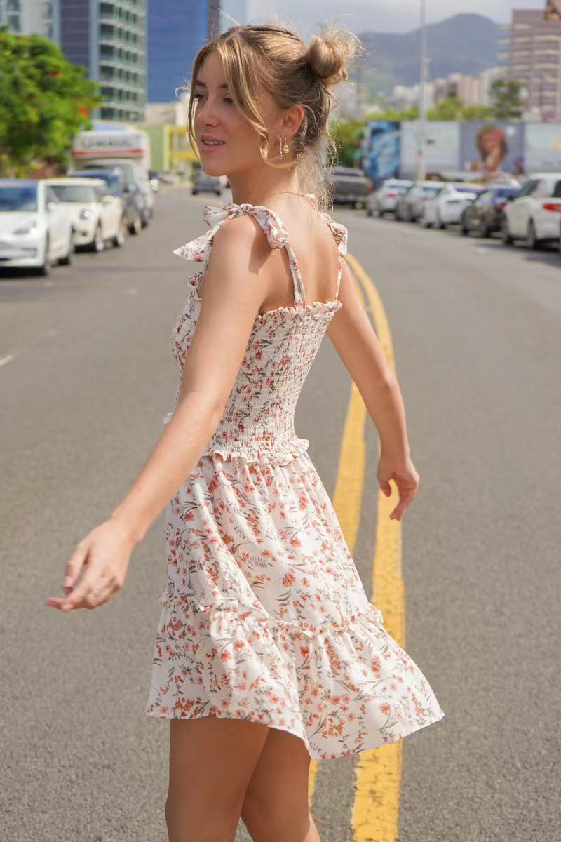 Smocked floral dress