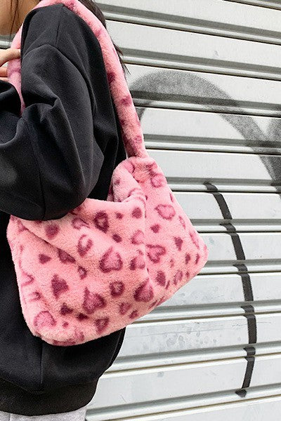 Fuzzy shoulder bag