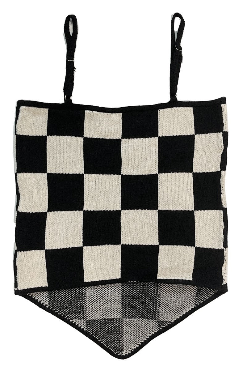 Knit Checker tank Top