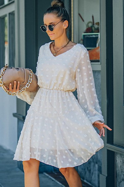 Dotted long sleeve dress