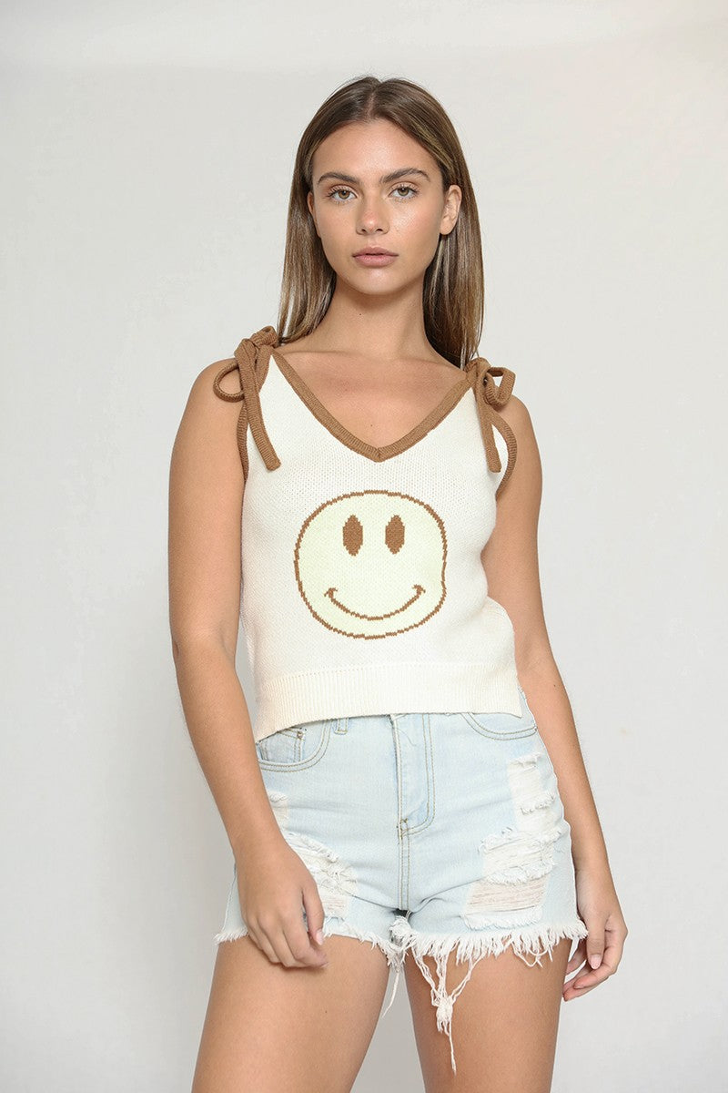 Happy face sweater tank