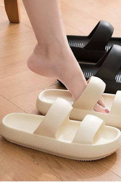 Double strap slide sandals