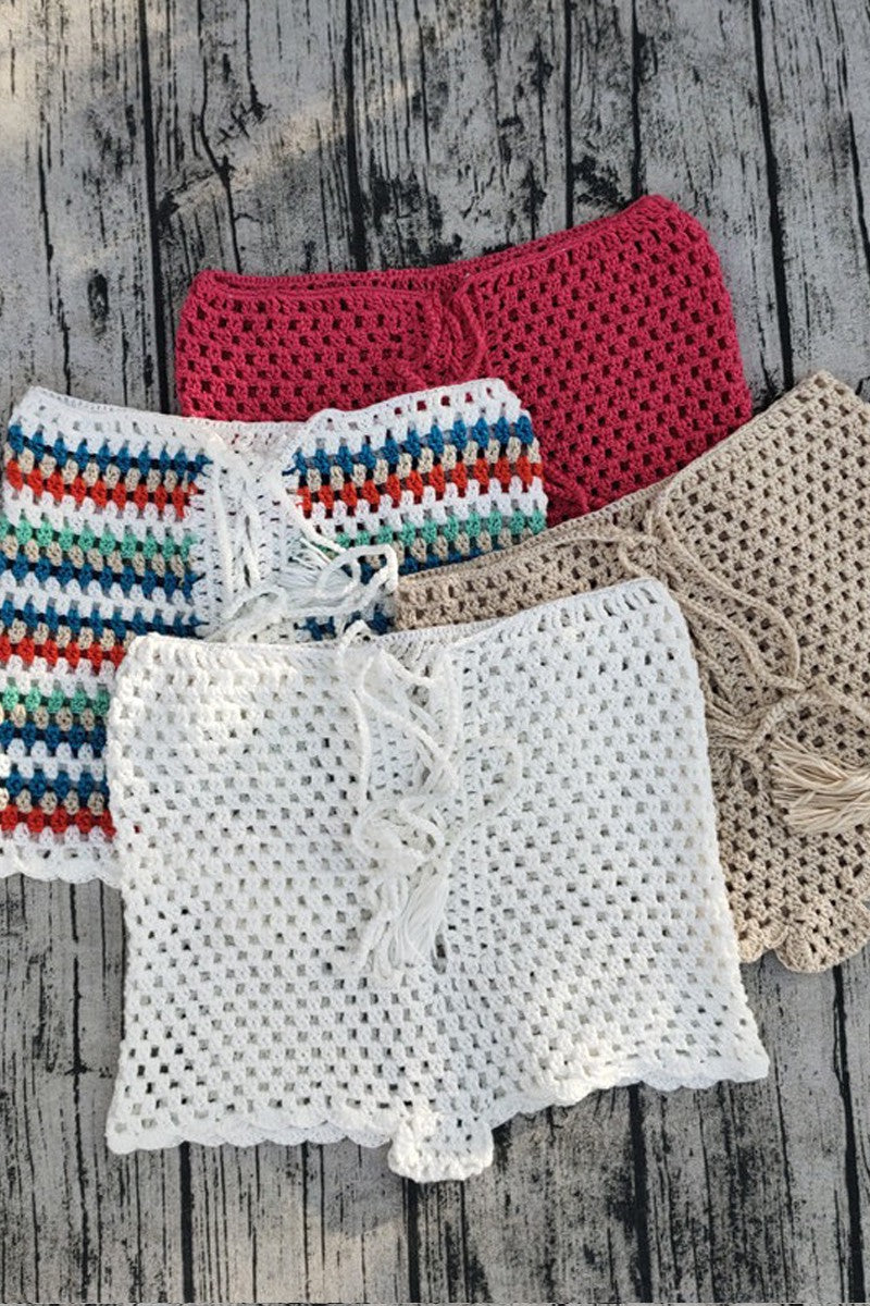 Knit cover up shorts