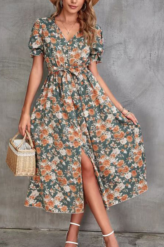 Floral Dress with Slit