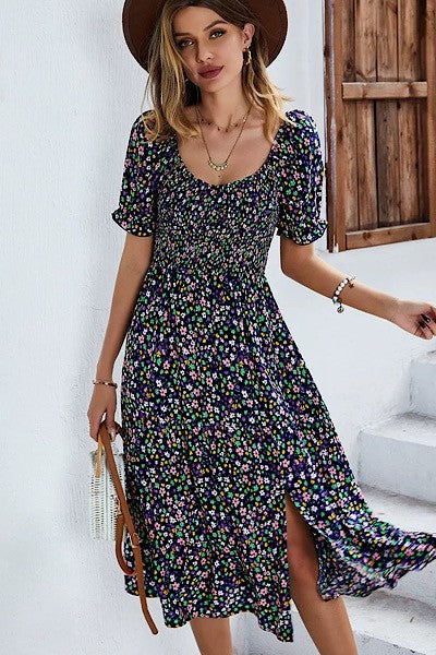 Floral Dress with Slit