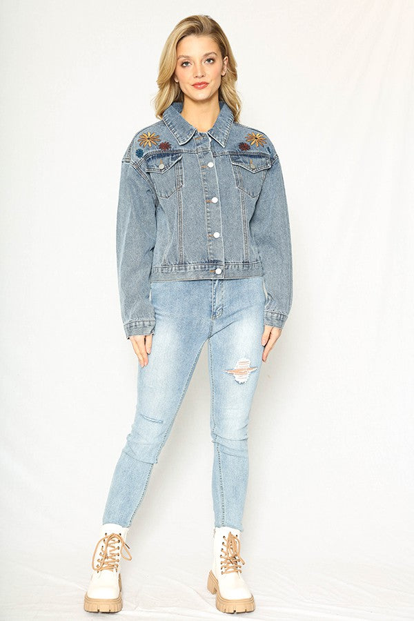 Flower Denim Jacket