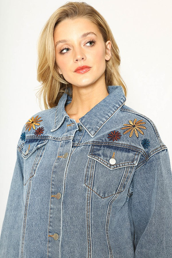 Flower Denim Jacket