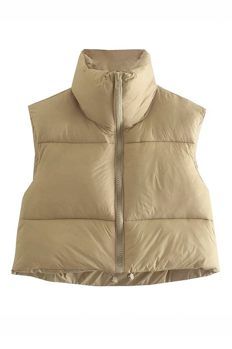 Cropped puffer vest