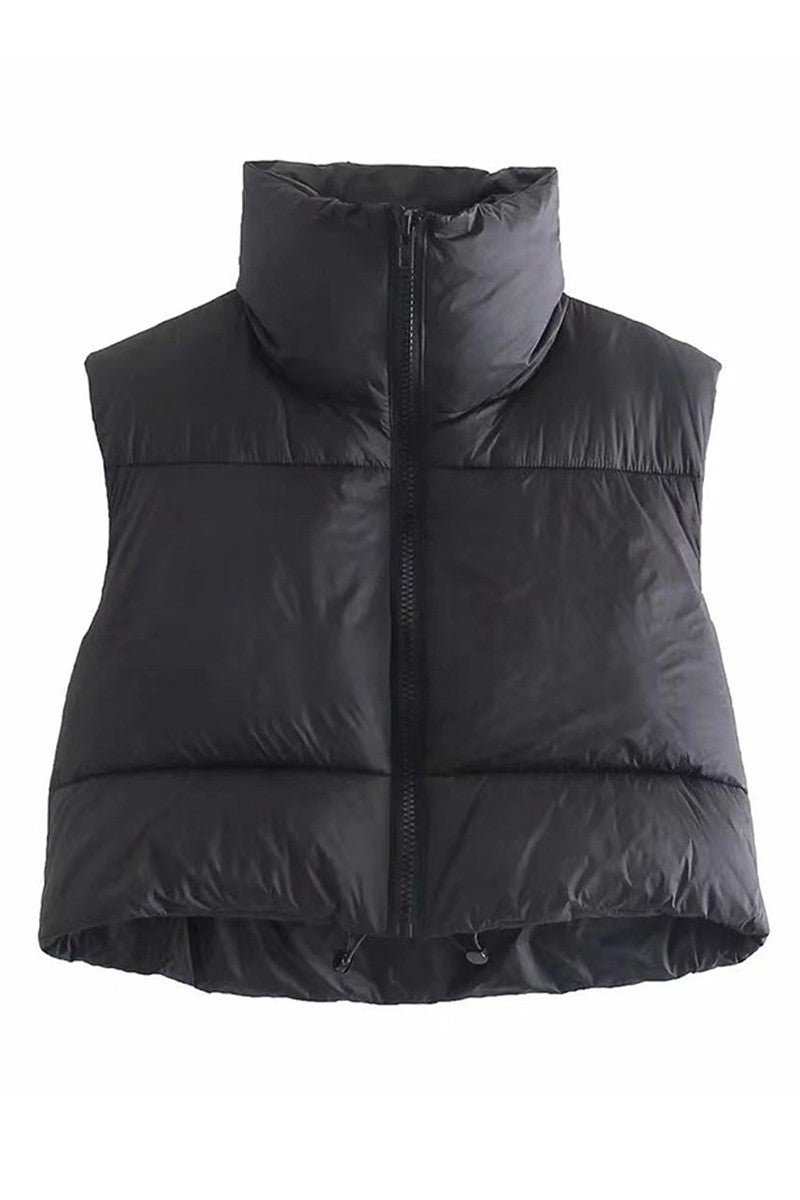 Cropped puffer vest