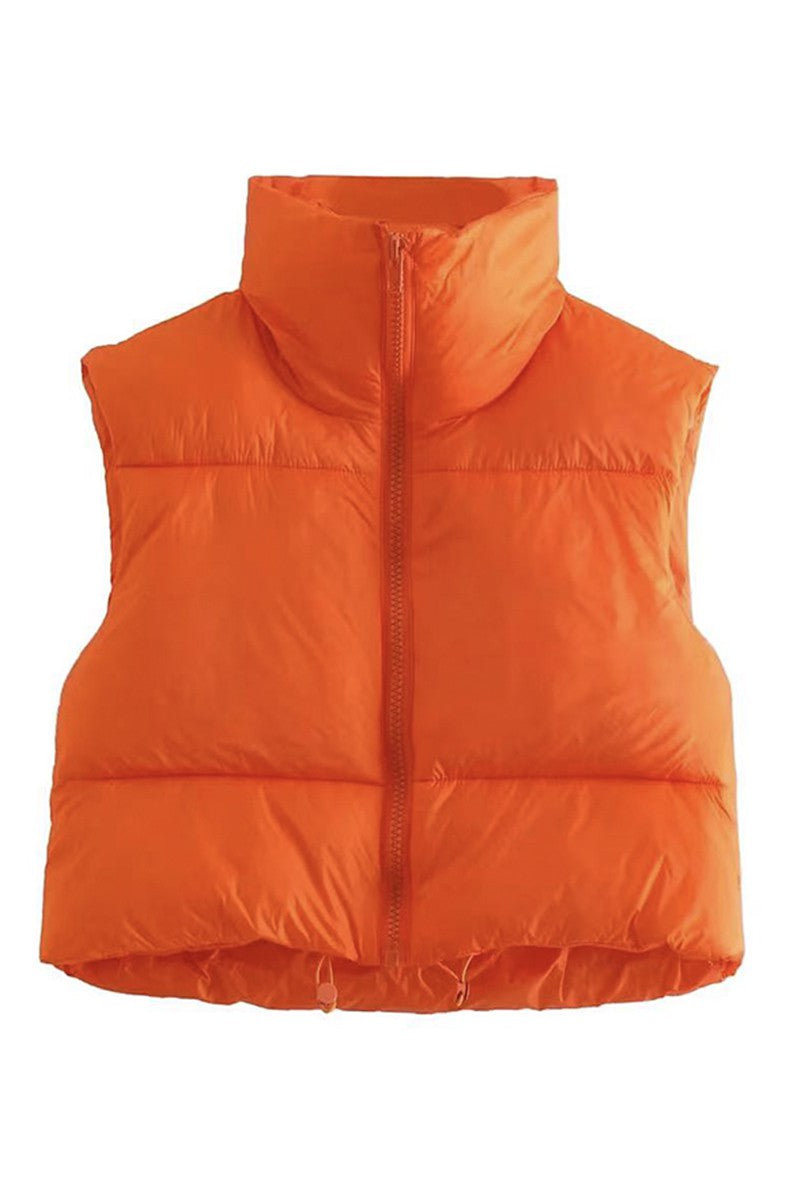 Cropped puffer vest