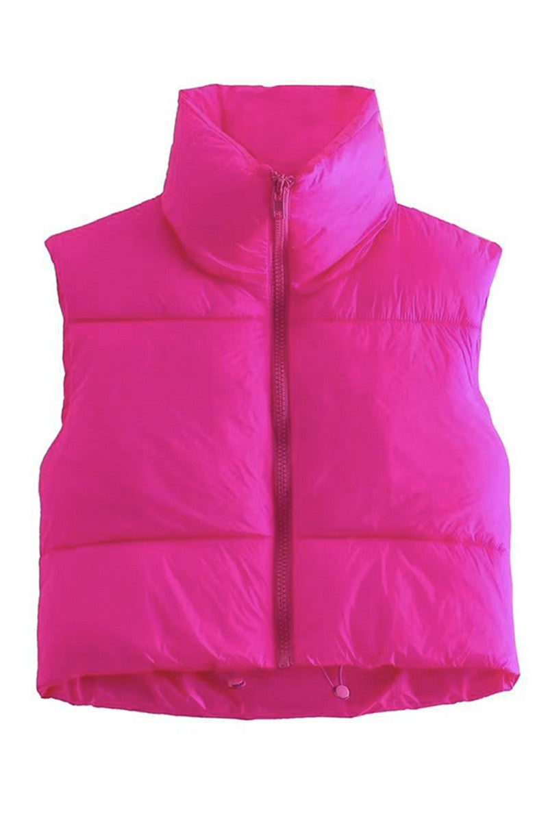 Cropped puffer vest