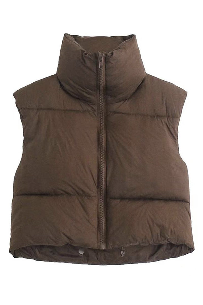 Cropped puffer vest