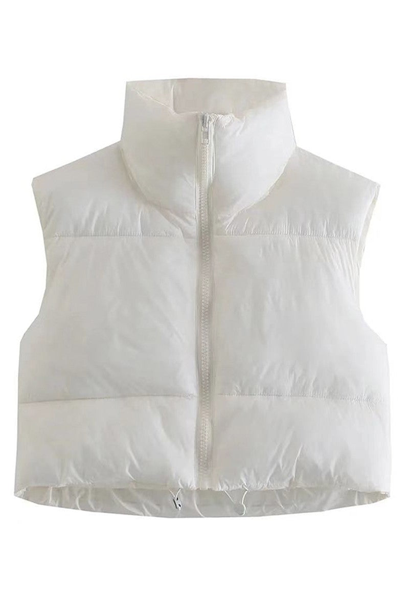 Cropped puffer vest