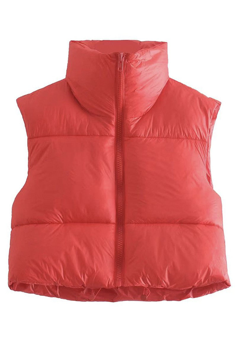 Cropped puffer vest