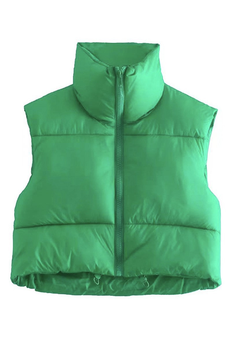 Cropped puffer vest