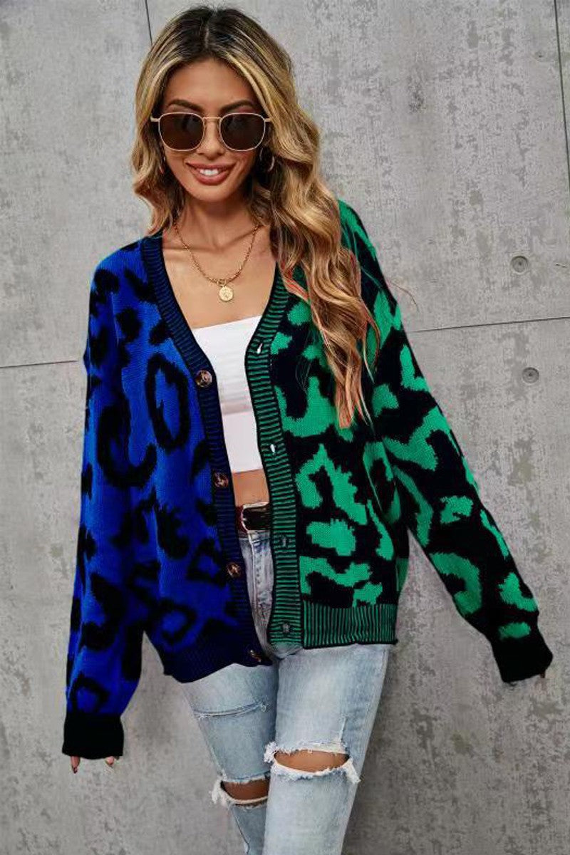 Two tone leopard cardigan