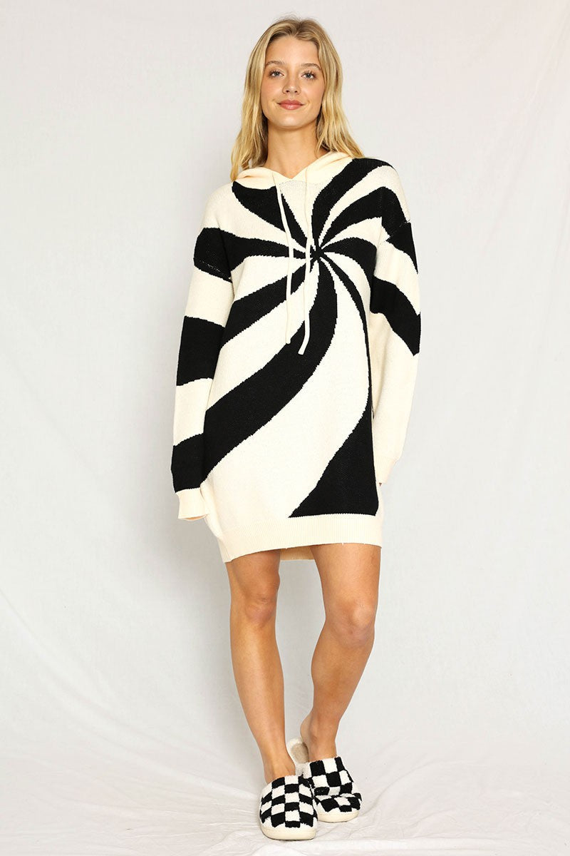 Mod swirl hoodie dress