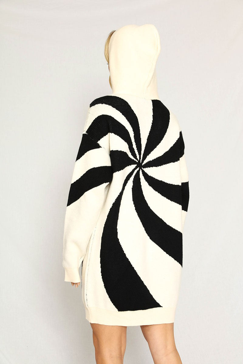 Mod swirl hoodie dress