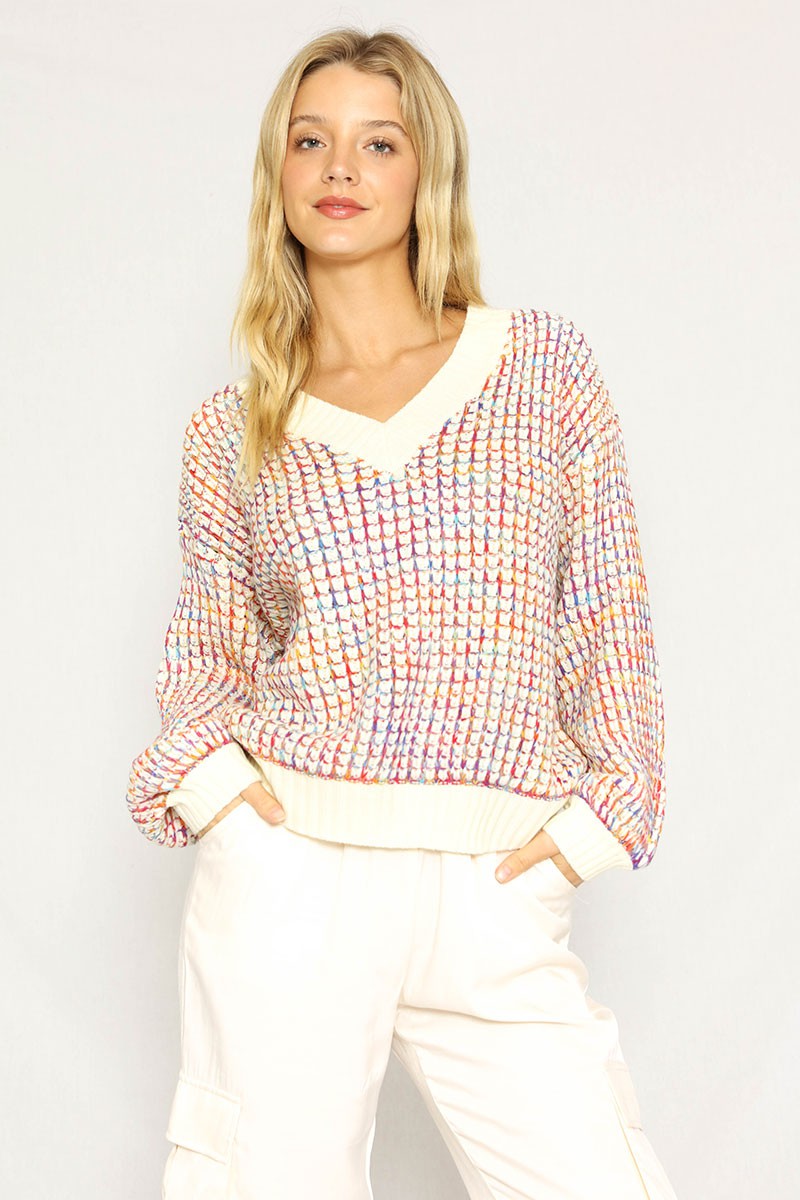 Multicolored knit sweater