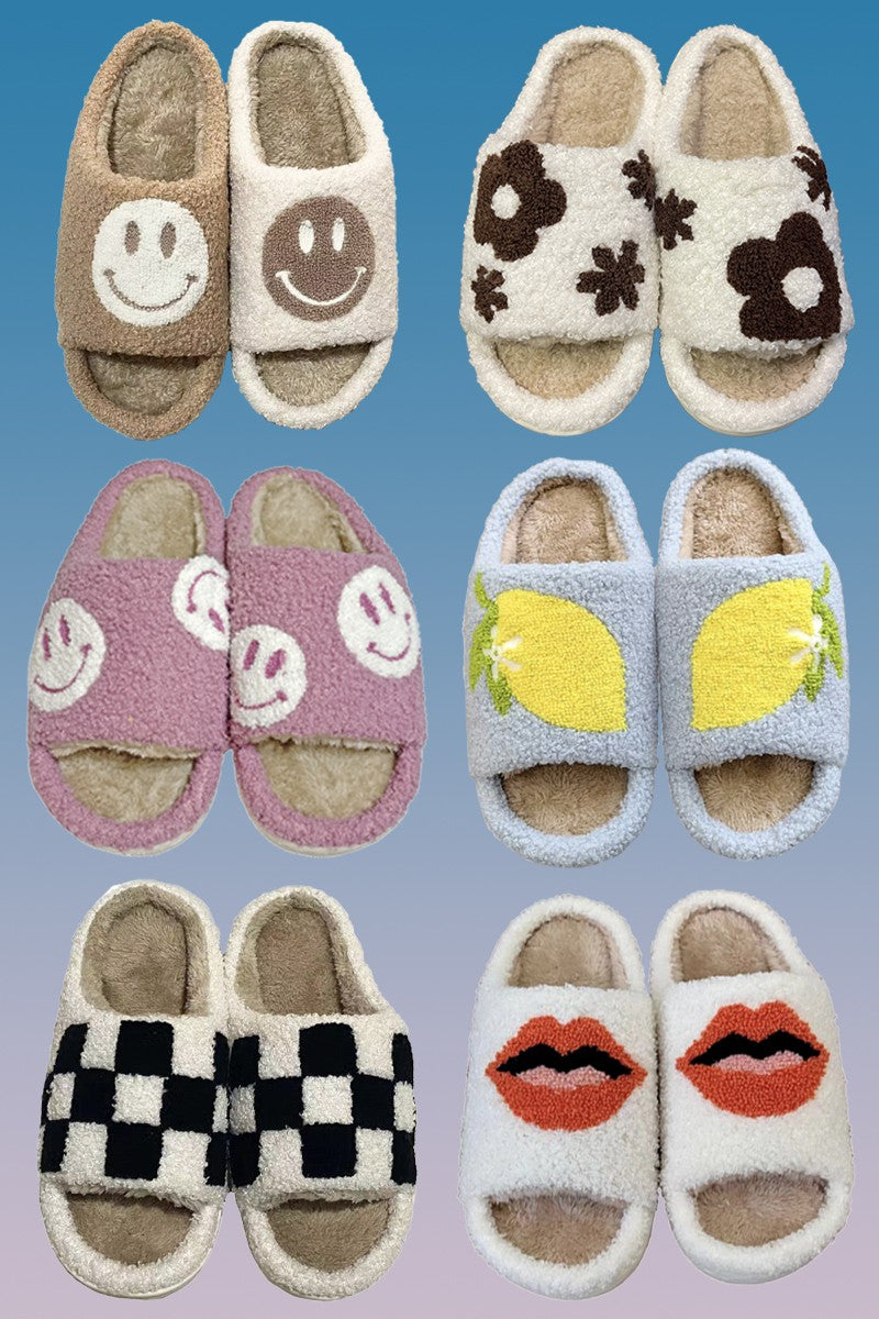 Open toe novelty slippers