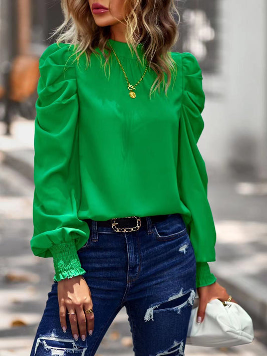 Puff shoulder blouse