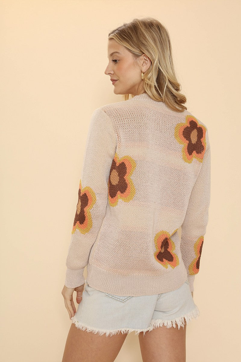 Retro flower cardigan