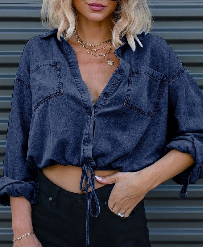 Denim cropped top