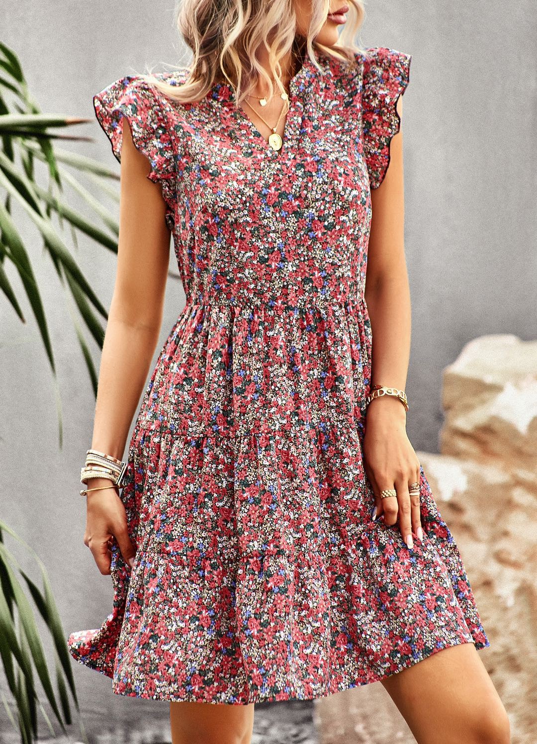 Floral V-Neck Dress