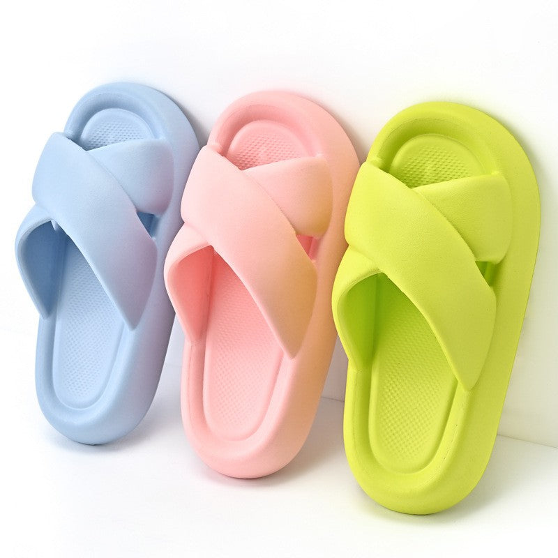 Criss cross pillow slide sandals