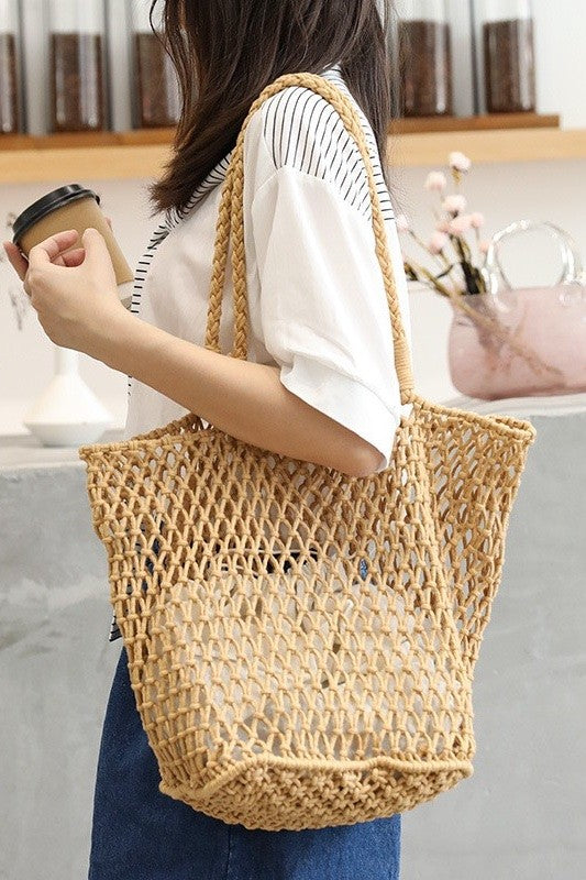 Braided Net Tote Bag