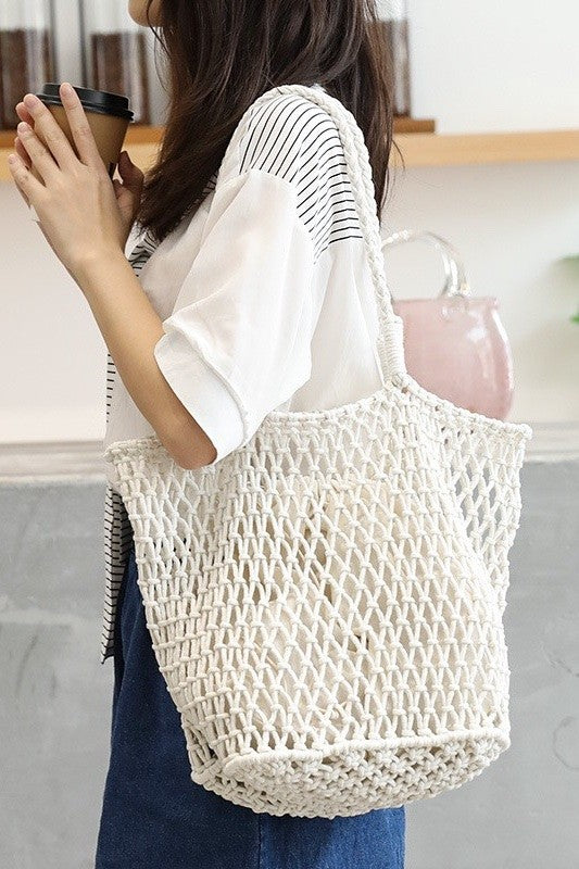 Braided Net Tote Bag