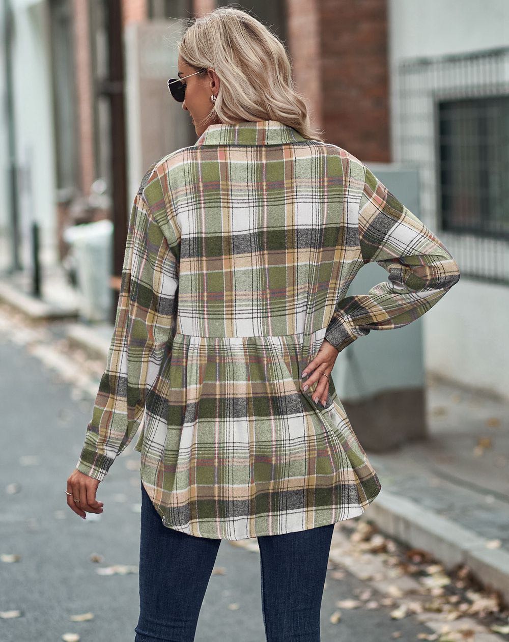 Plaid long sleeve shirt