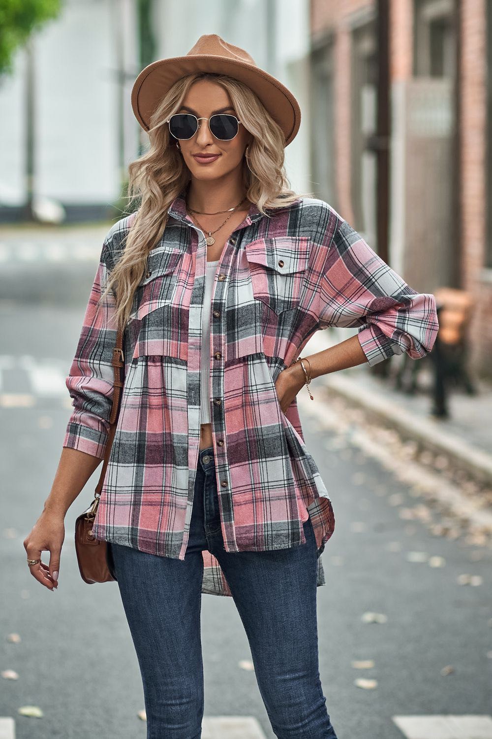 Plaid long sleeve shirt