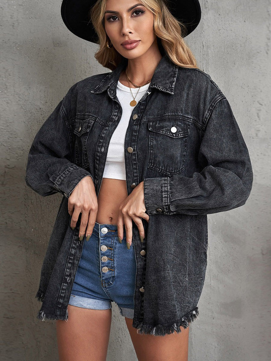 Denim button down jacket