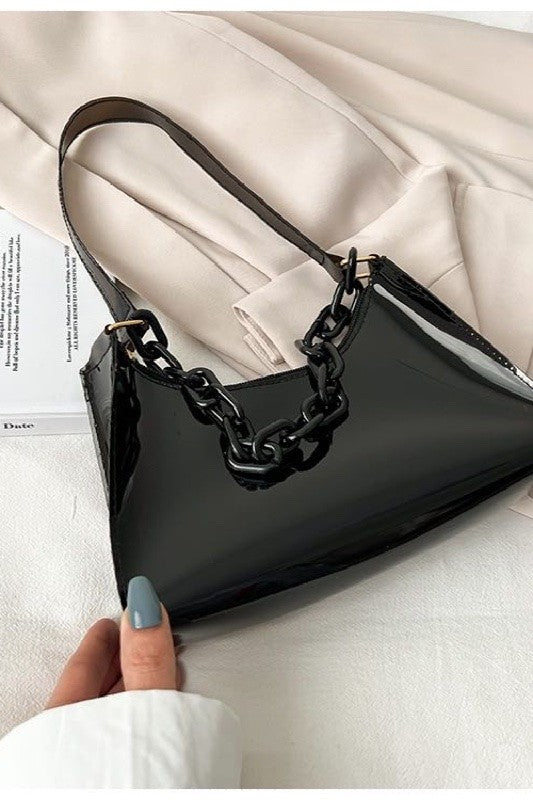 Translucent chain shoulder bag