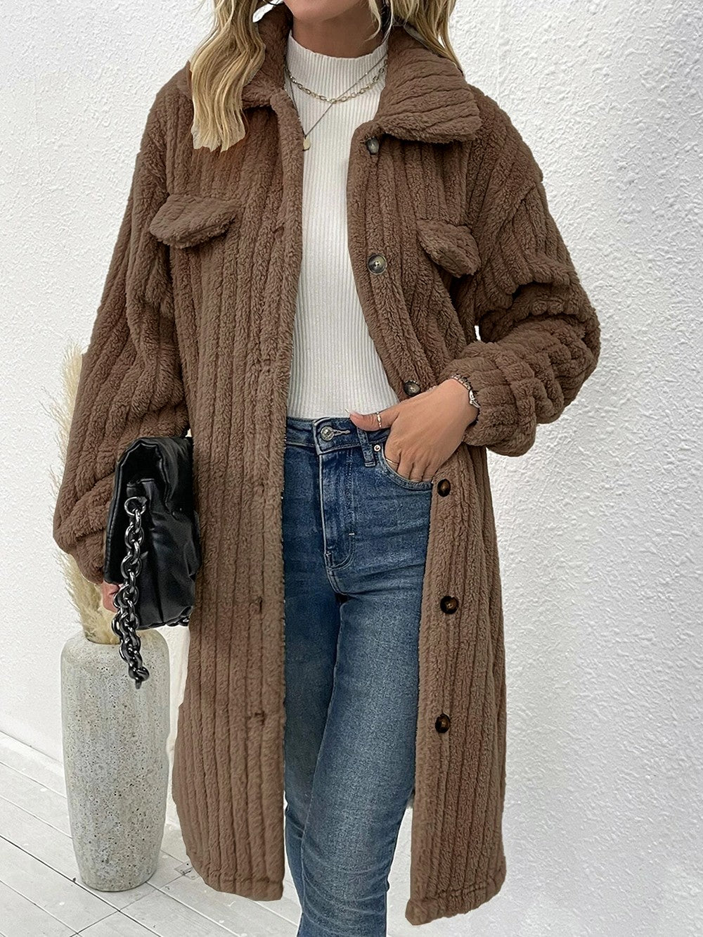 Long sherpa coat