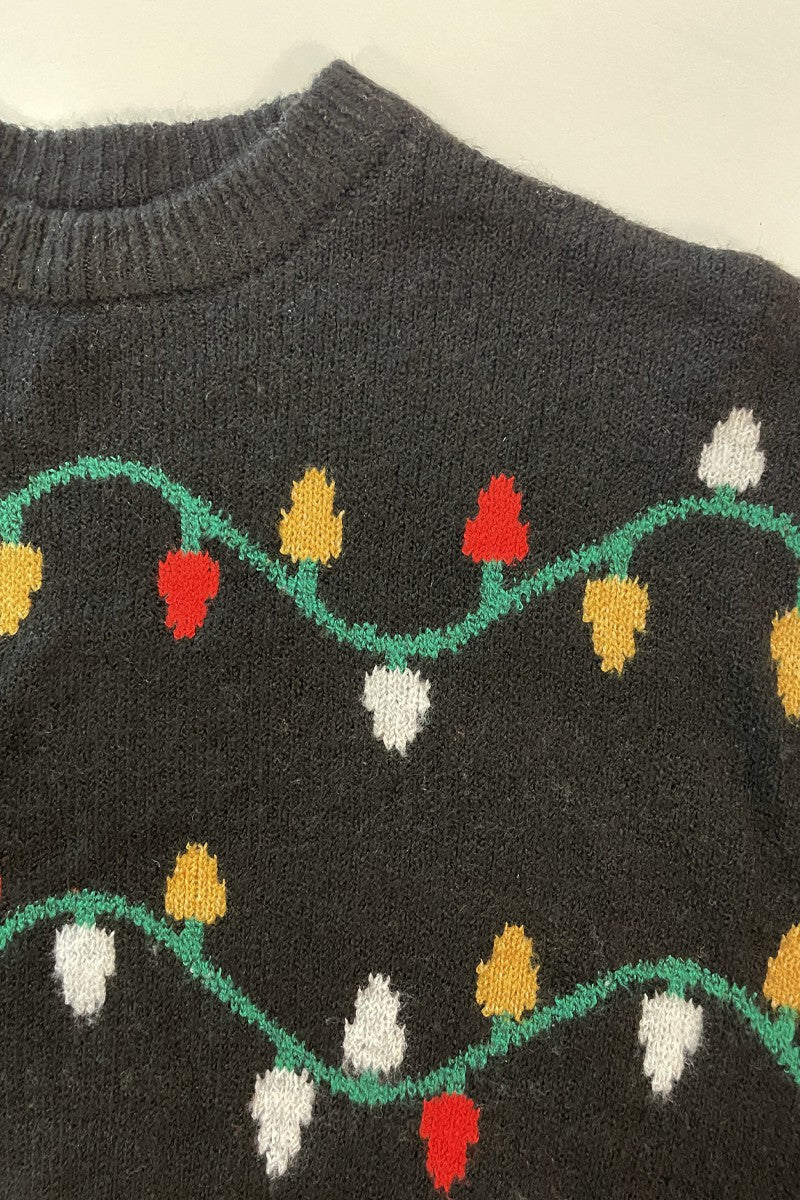 Holiday lights sweater