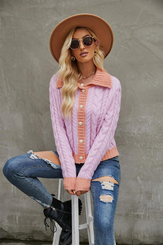 Textured sweater cardigan