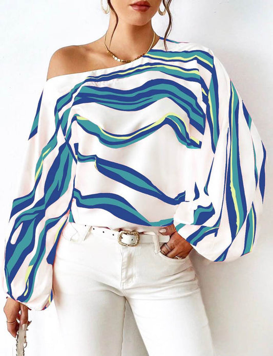 Striped off shoulder blouse