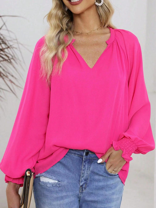 Oversized v neck blouse