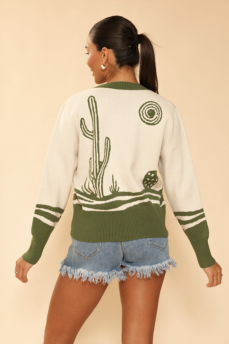 Desert cactus knit cardigan