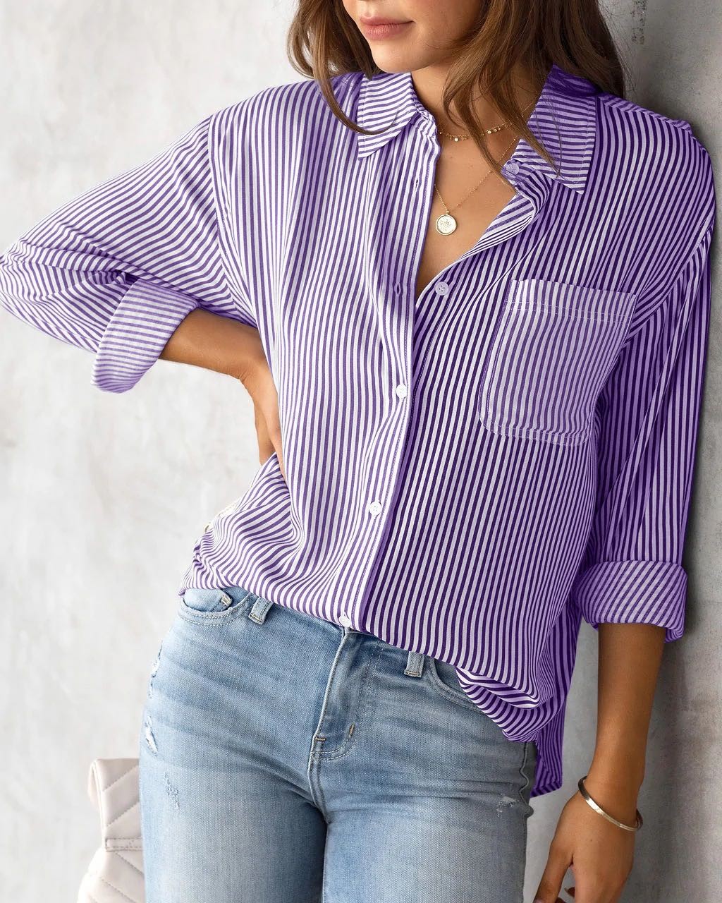 Striped button down shirt