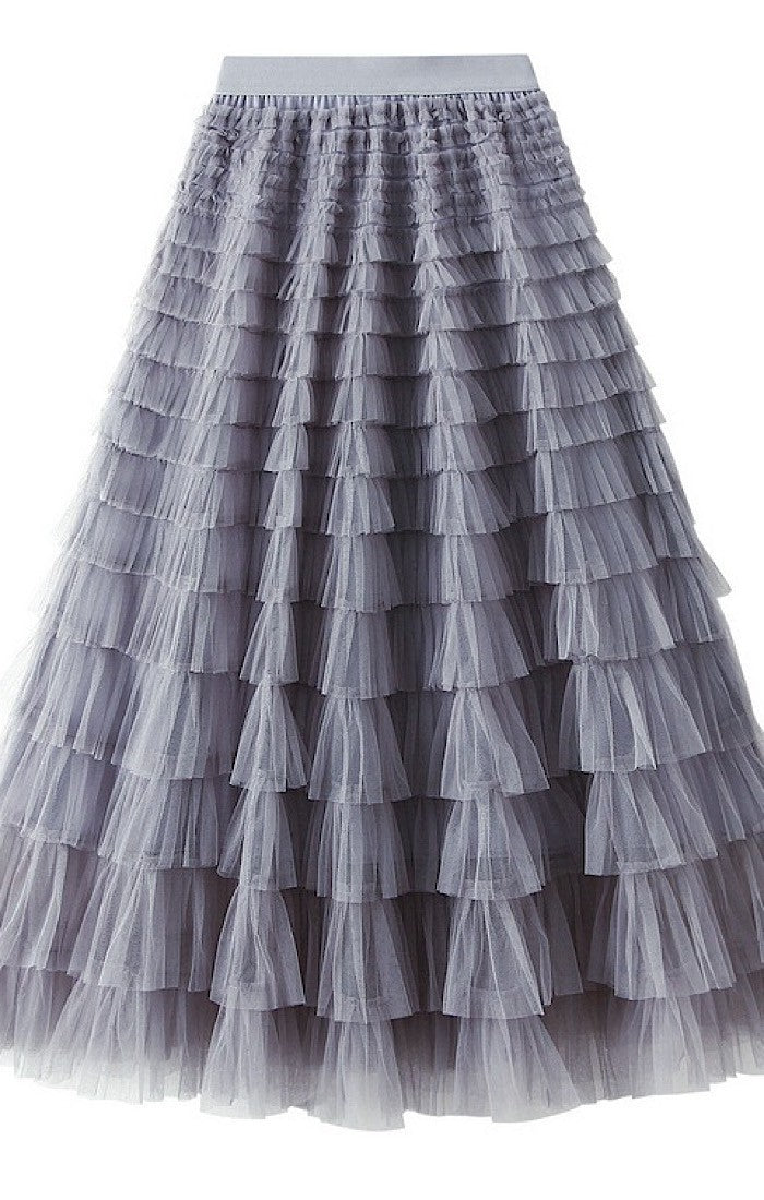 Tiered midi skirt