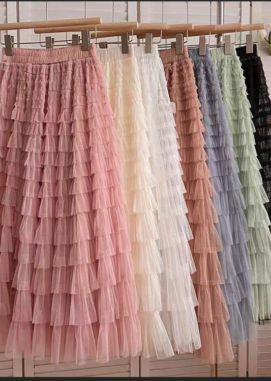 Tiered midi skirt