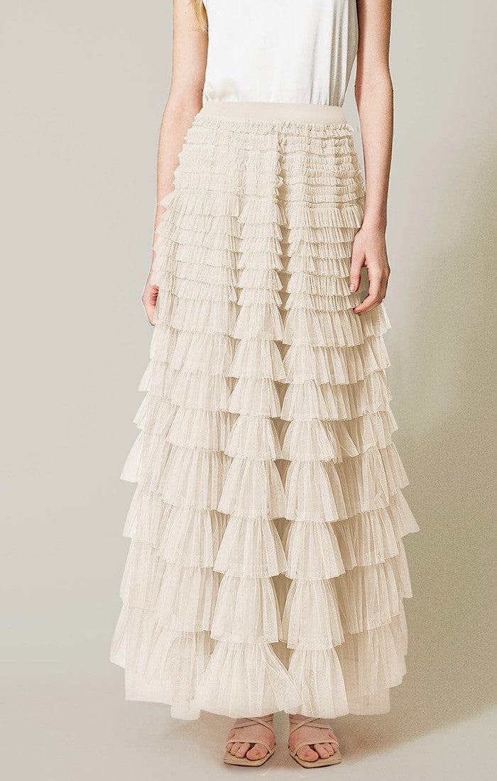 Tiered midi skirt